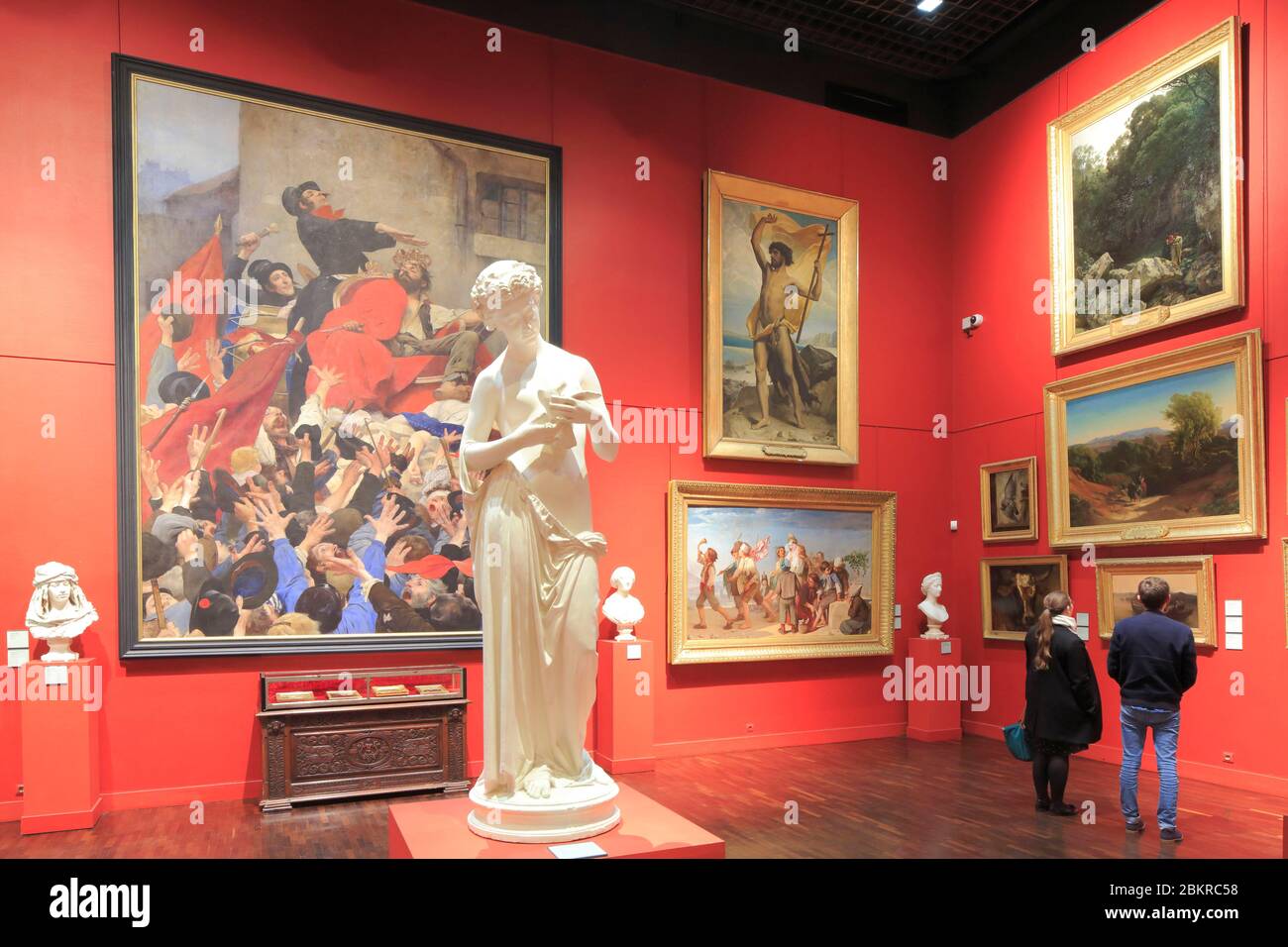 France, Loiret, Orleans, Musee des Beaux Arts (founded in 1797), red room (19th century French collections) Stock Photo