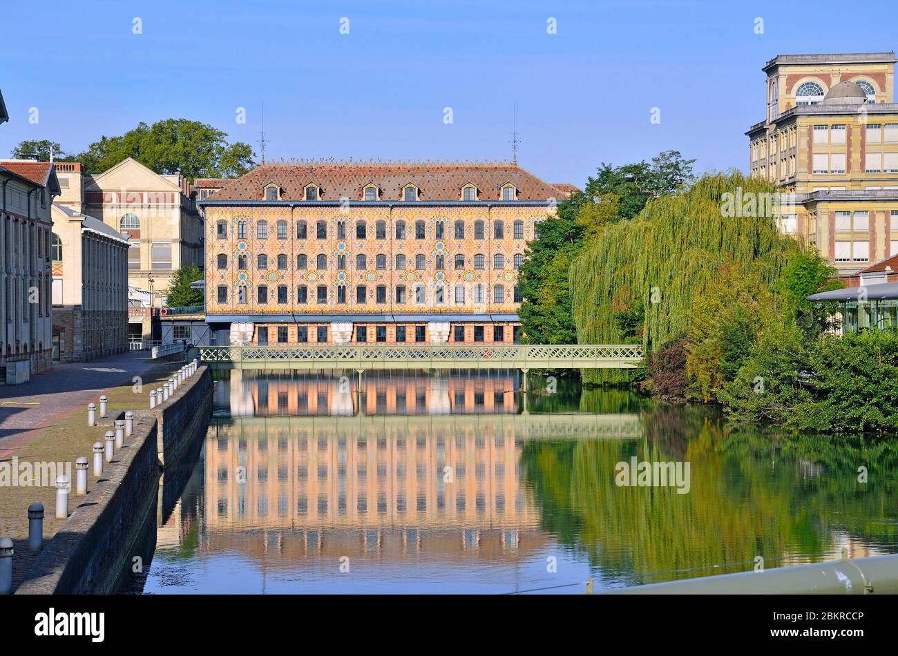 France, Seine et Marne, Noisiel, Menier chocolate factory on the Marne river, head office of Nestle France, remarkable example of industrial architecture of the 19th century Stock Photo