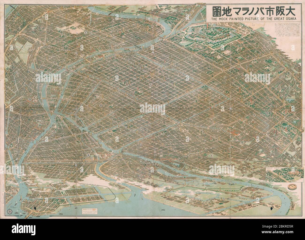 Old map of osaka hi-res stock photography and images - Alamy