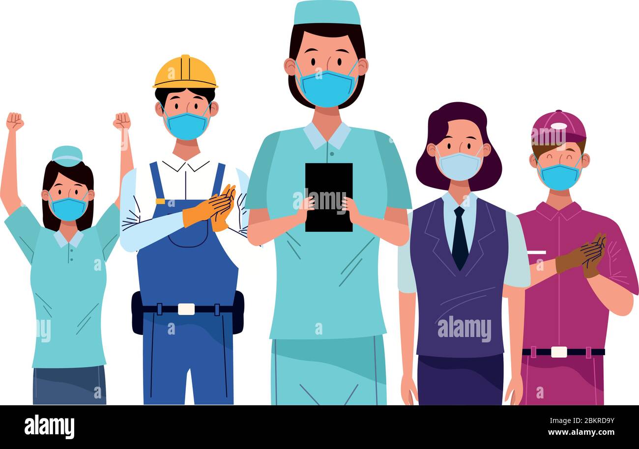 Female textile workers Stock Vector Images - Alamy