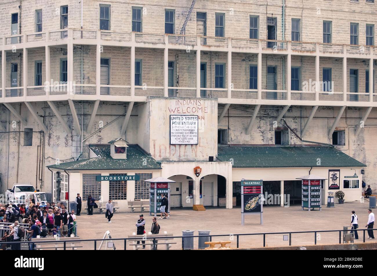 Front entrance to Alcatraz San Francisco USA entrance people convicts ...