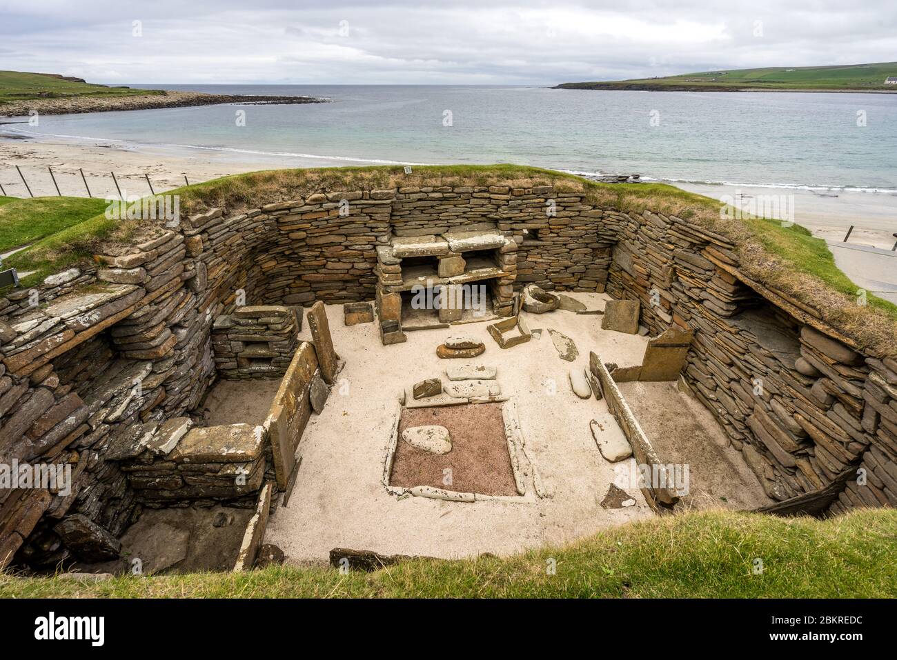 ruins at Skara Brae; Orkney Islands, UK Stock Photo