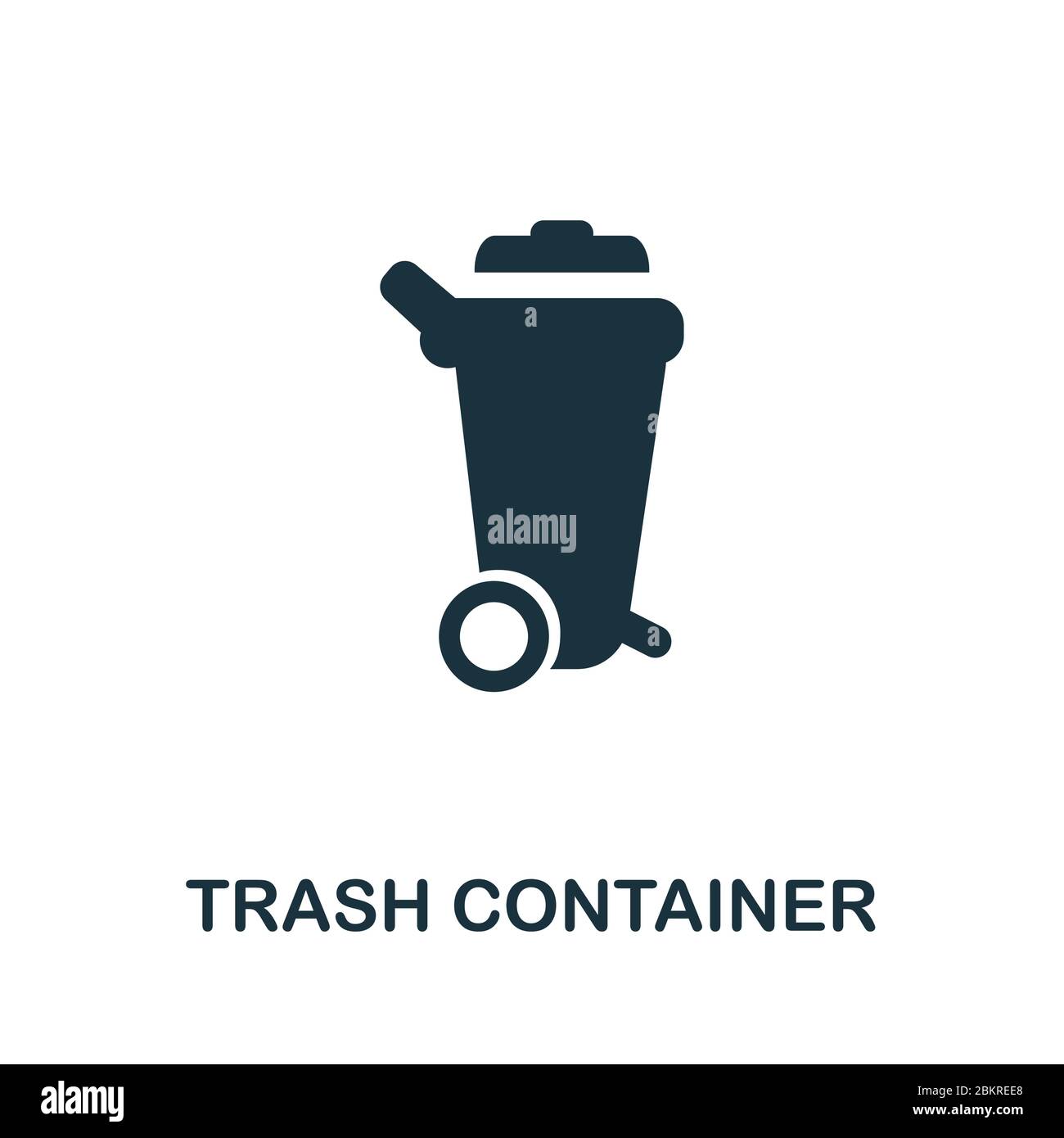 Trash Container icon. Simple illustration from recycling collection