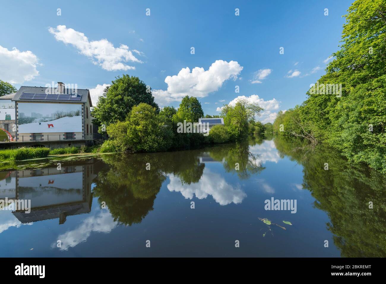France, Morbihan, La Gacilly, the village near the Aff river during the photo Festival Stock Photo