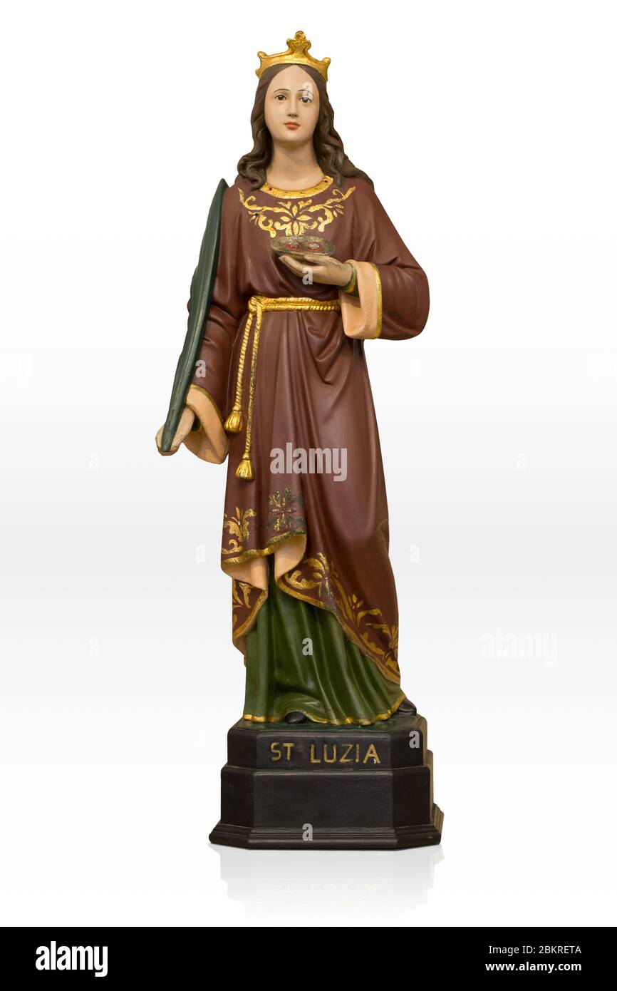 Our lady of Divina Providencia statue isolated on white Stock Photo - Alamy
