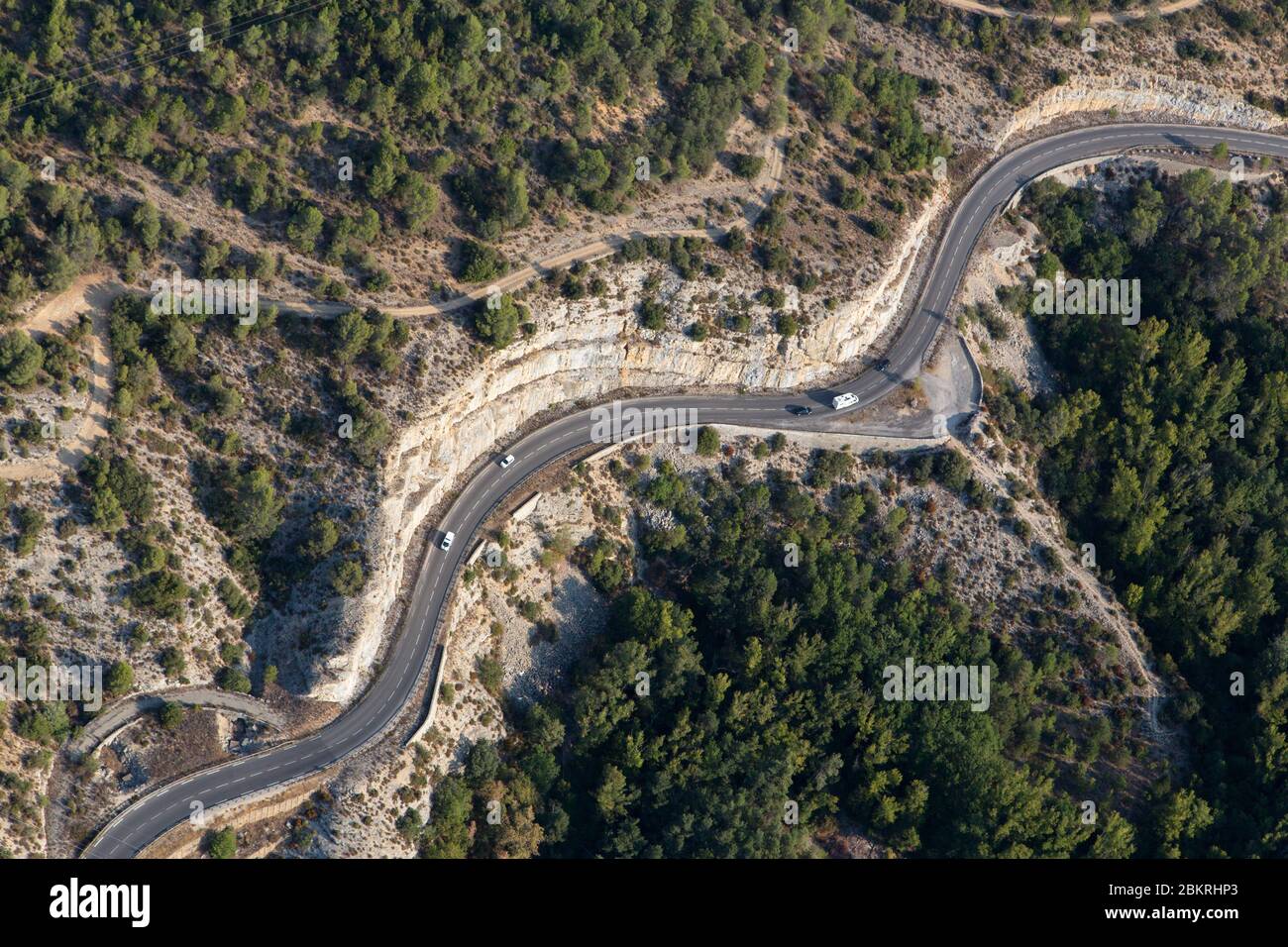 France, Alpes de Haute Provence, Saint Martin de Bromes (aerial view) Stock Photo
