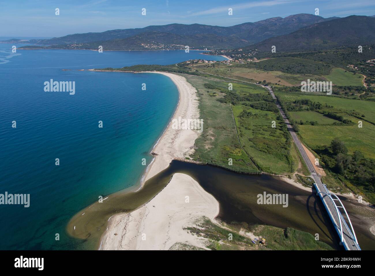 France. Corse du Sud, Sagone gulf, Coggia municipality, bridge over the