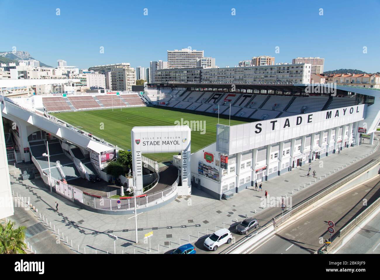 France, Var, Toulon, Stade Mauyol of the RCT rugby club or Racing Club de Toulon Stock Photo