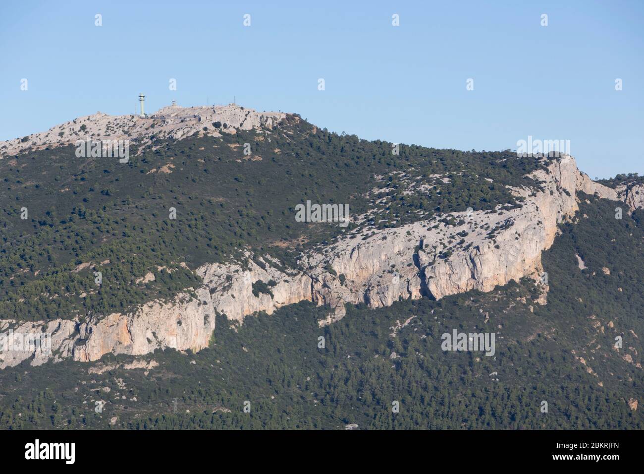 France, Var, Le Revest les eaux, Mont Caume which overlooks the city of Toulon Stock Photo