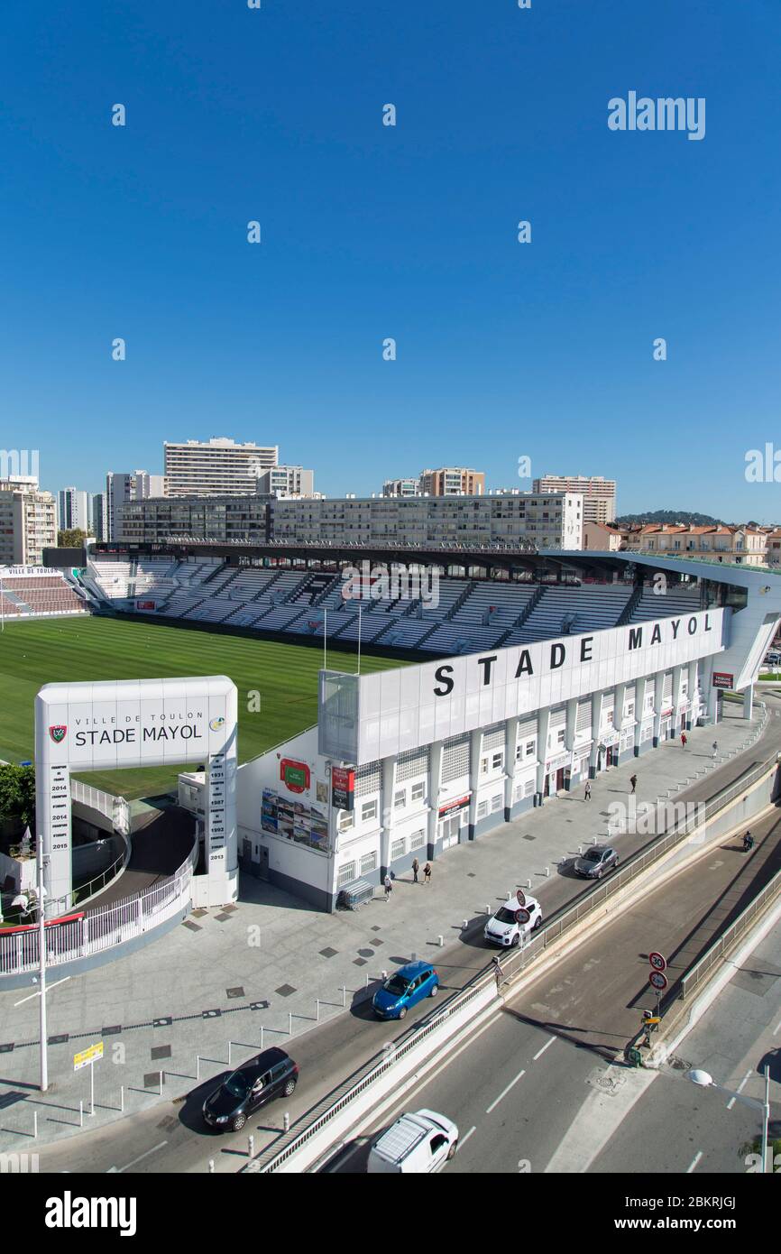 France, Var, Toulon, Stade Mauyol of the RCT rugby club or Racing Club de Toulon Stock Photo