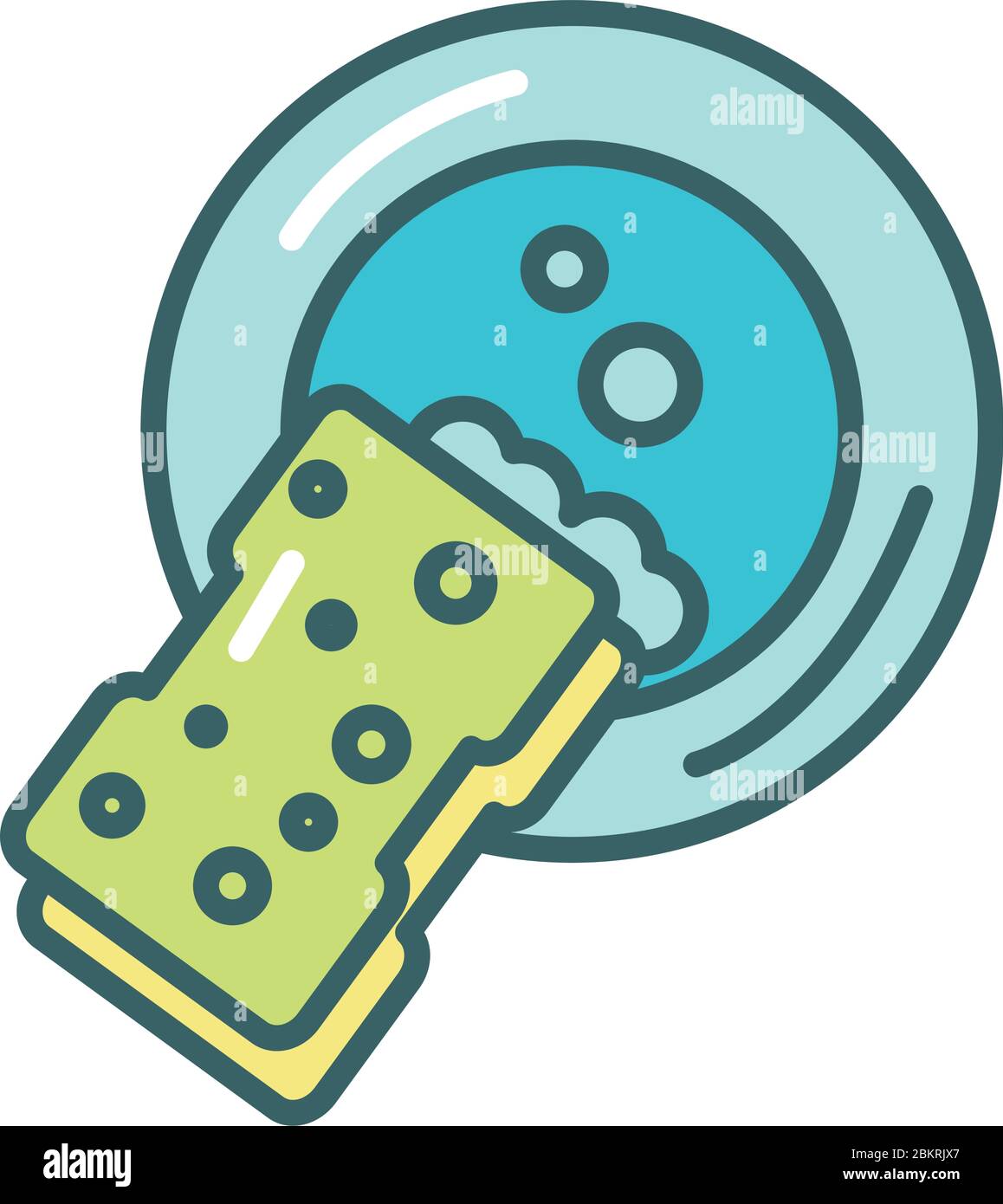 clean sponge with dish fill style icon Stock Vector Image & Art Alamy