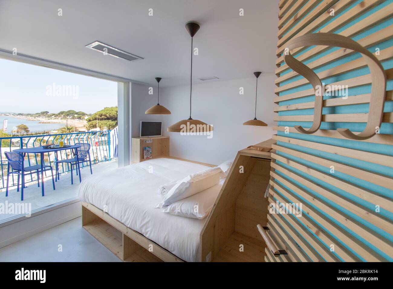 France, Var, Hyeres, Hotel La Reine Jane, port of L'ayguade, 1 quai des  Cormorans, each room decorated by a different designer Stock Photo - Alamy