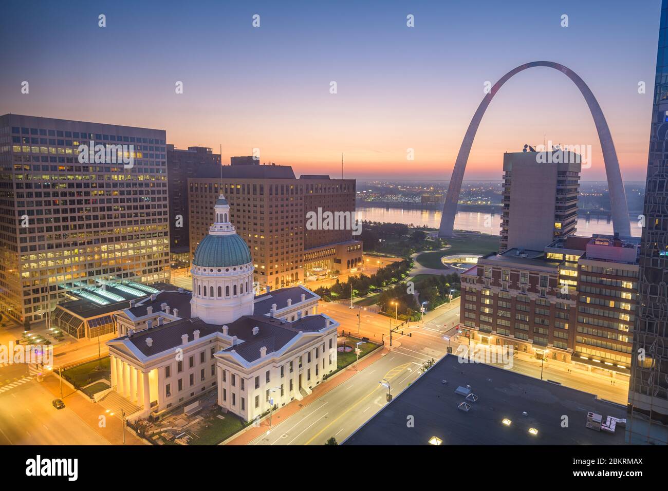 St. Louis, Missouri, USA cityscape view in the morning. Stock Photo