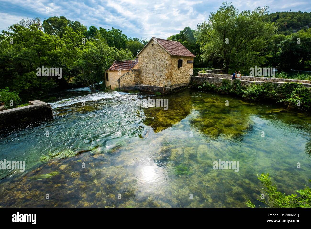 Croatia, Dalmatia, Krka National Park, grain and wool eco-museum (millstones, fullers, washing tubs) Stock Photo