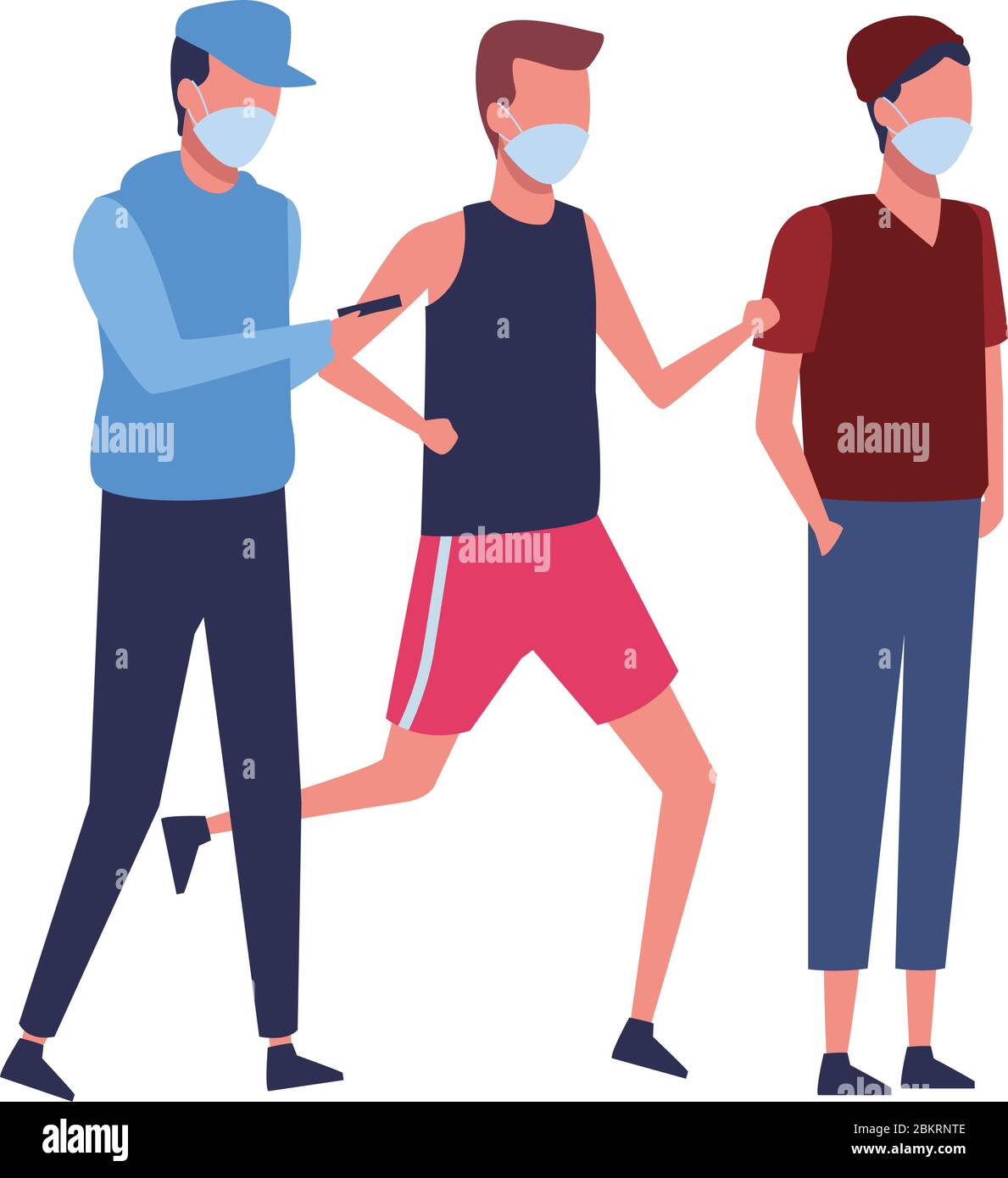men using face masks for covid19 Stock Vector Image & Art - Alamy