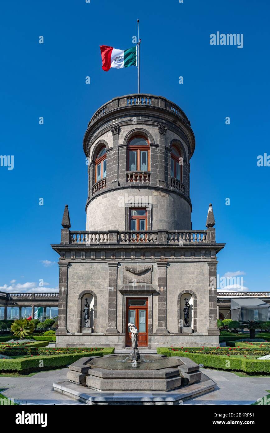 Chapultepec Castle Tower in Mexico City, Mexico Stock Photo