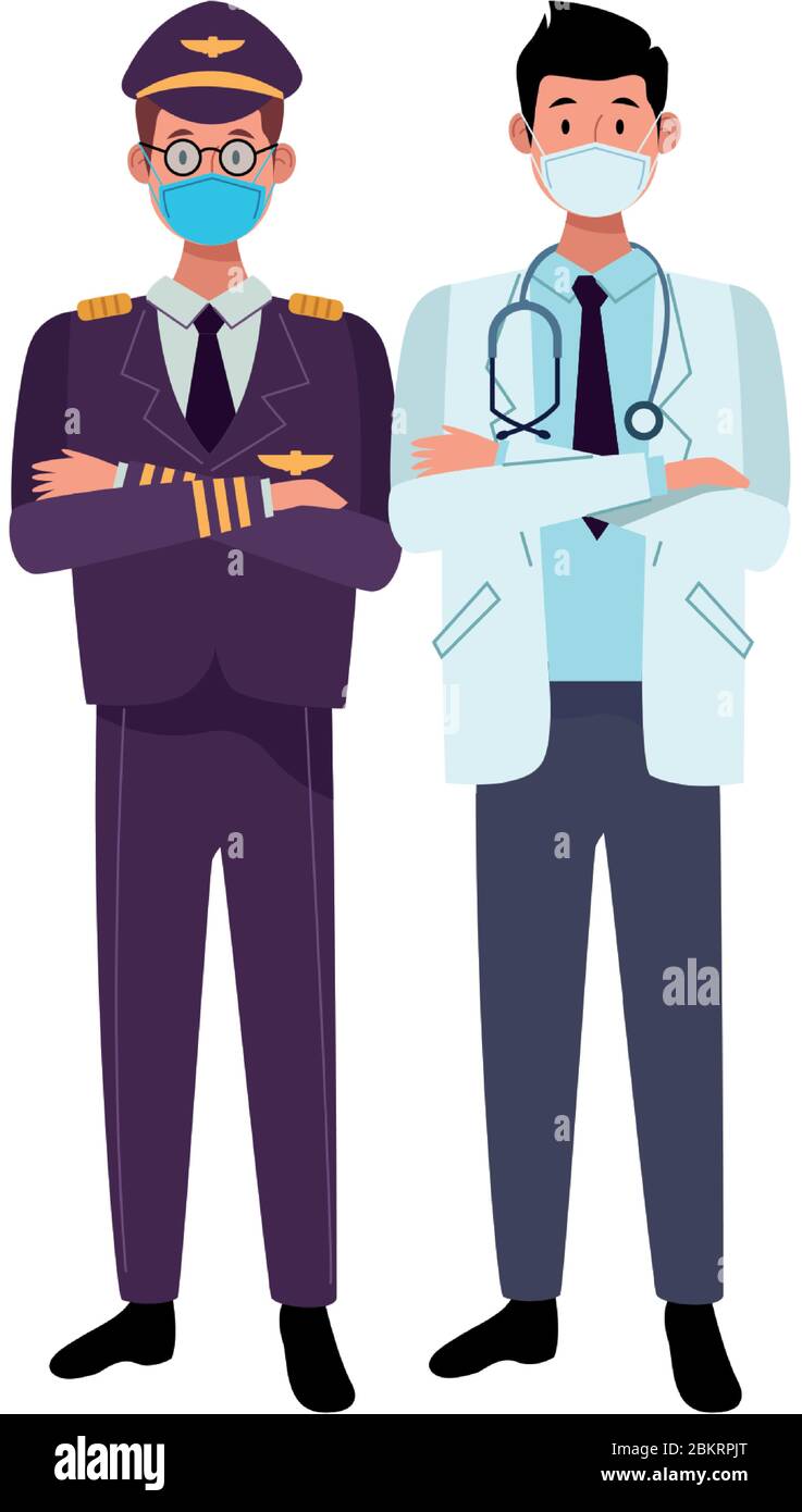 male workers using face masks for covid 19 Stock Vector Image & Art - Alamy