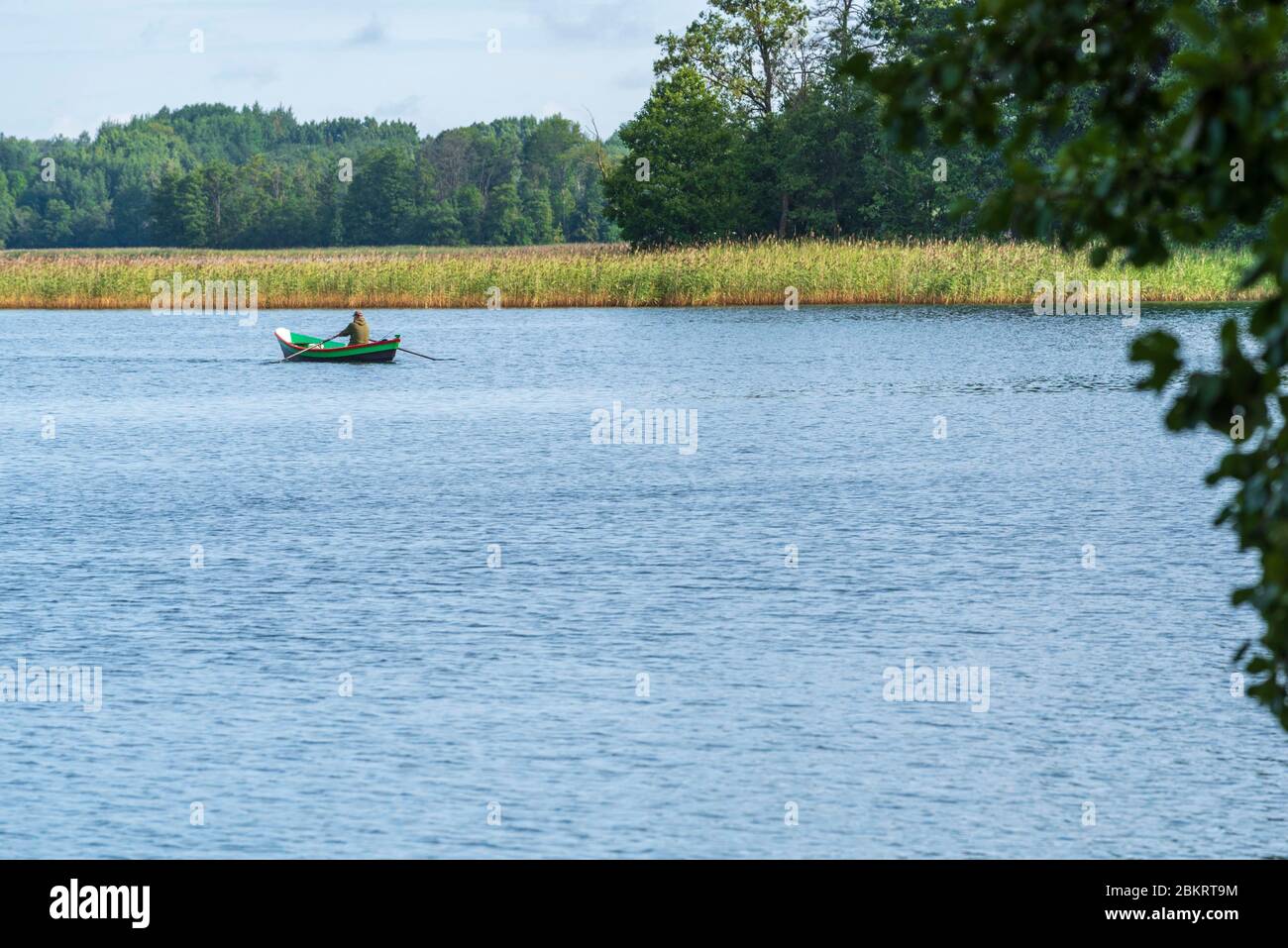 Lithuania (Baltic States), Vilnius County, Trakai National Historic Park, Lake Galve, rowing boat Stock Photo