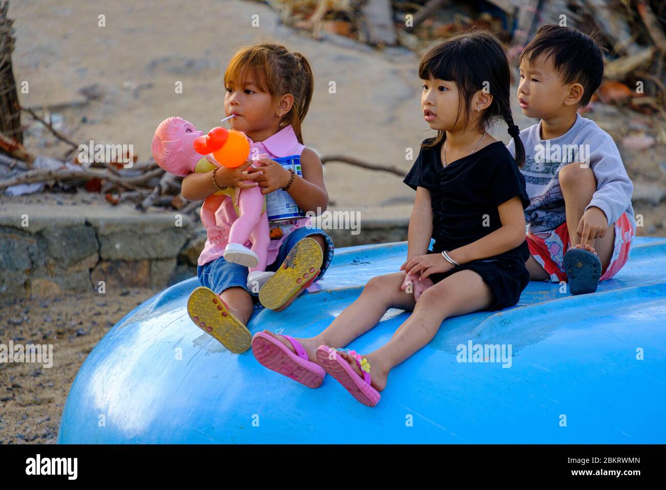 Vietnam, Binh Dinh province, Qui Nohn, portrait children Stock Photo