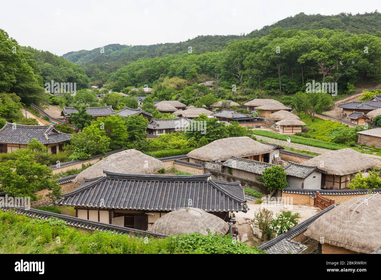 South Korea, North Gyeongsang Province, Traditional village of Yangdong, elevated view on the South Korea, North Gyeongsang Province, Traditional village of Yangdong, elevated view on the