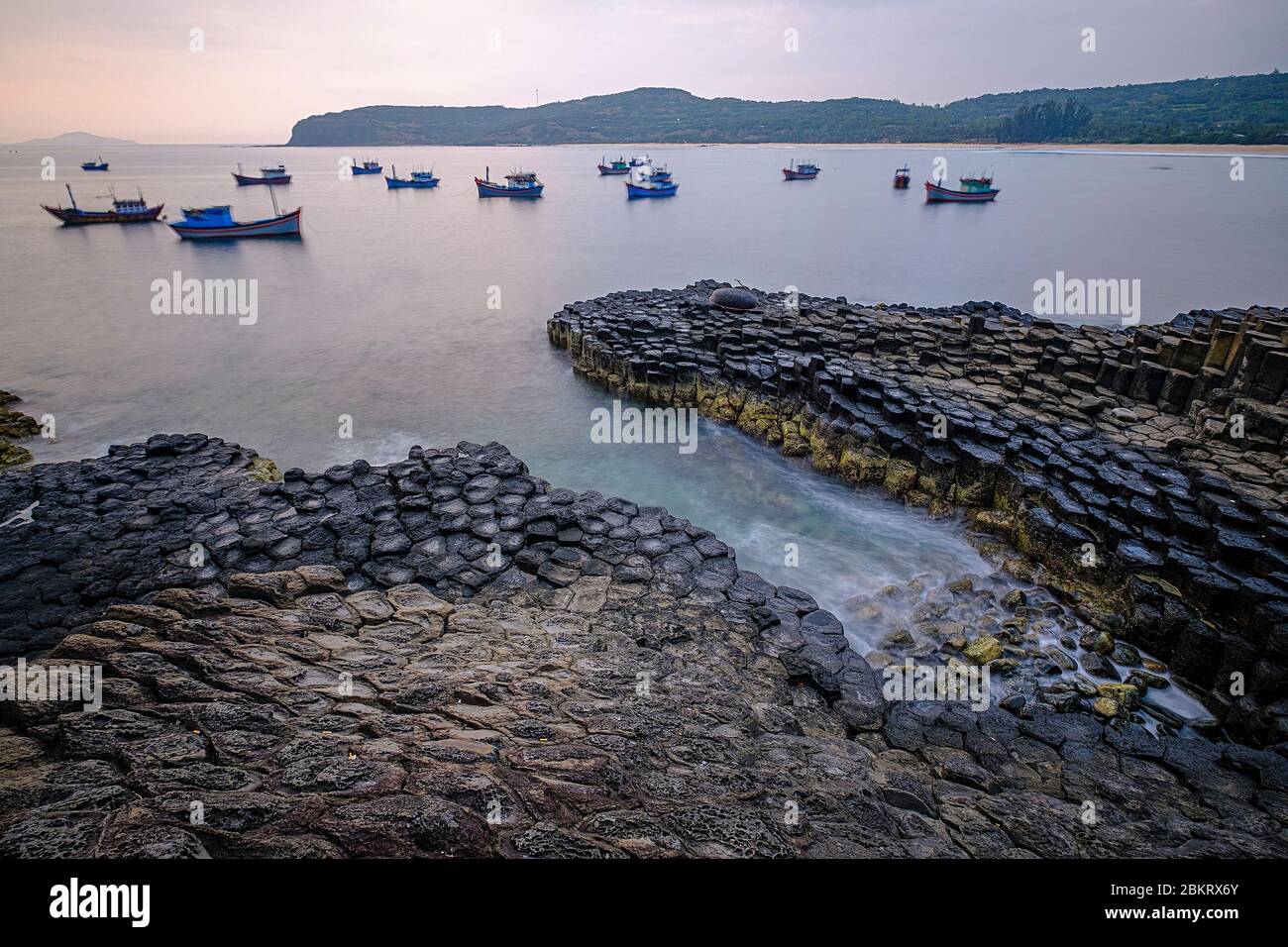 Vietnam, Phu Yen province, Ganh Da Dia, basalt rock columns, the vietnamese Giant's causeway Stock Photo