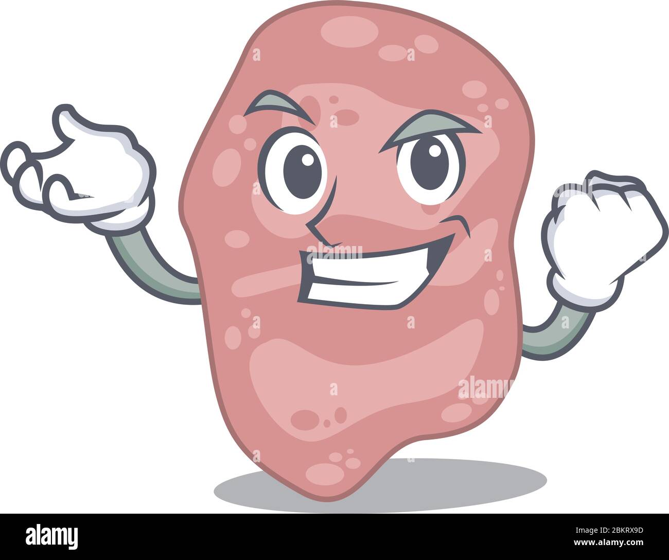 A dazzling verrucomicrobia mascot design concept with happy face Stock Vector