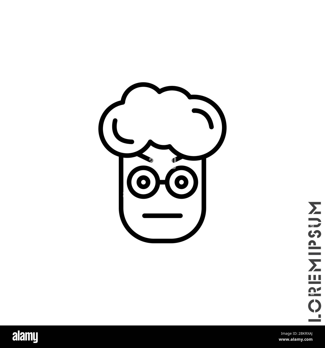 Confused Thinking Emoticon boy, man Icon Vector Illustration. Outline Style. Whatever Face Emoticon Icon Vector Illustration. Outline Style. Angry ico Stock Vector