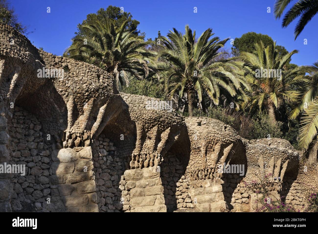 Park Guell in Barcelona. Spain Stock Photo