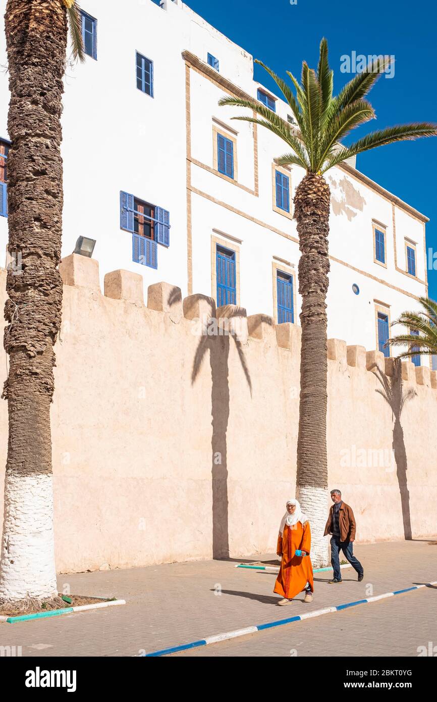Morocco, Marrakech Safi, Essaouira, the medina, a UNESCO World Heritage site, Oqba Ibn Nafiaa Avenue Stock Photo
