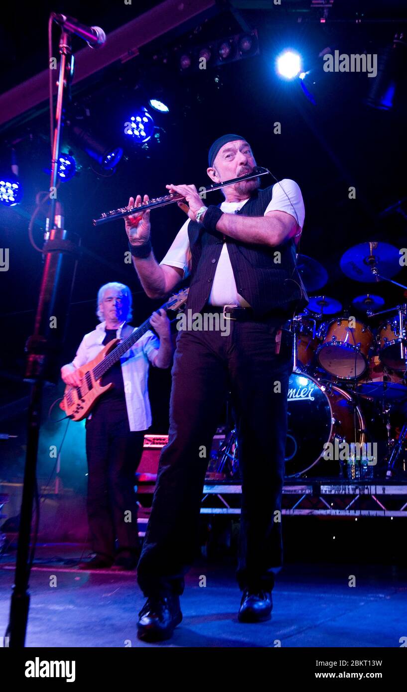 Ian Anderson of Jethro Tull on stage at the Moseley Folk Festival. 6th September 2009 Stock Photo