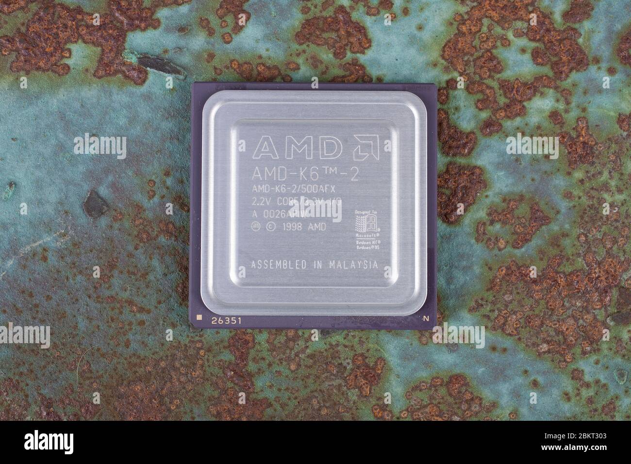 KYIV, UKRAINE - April 22, 2020. AMD K6 processor unit on rusty background  Stock Photo - Alamy