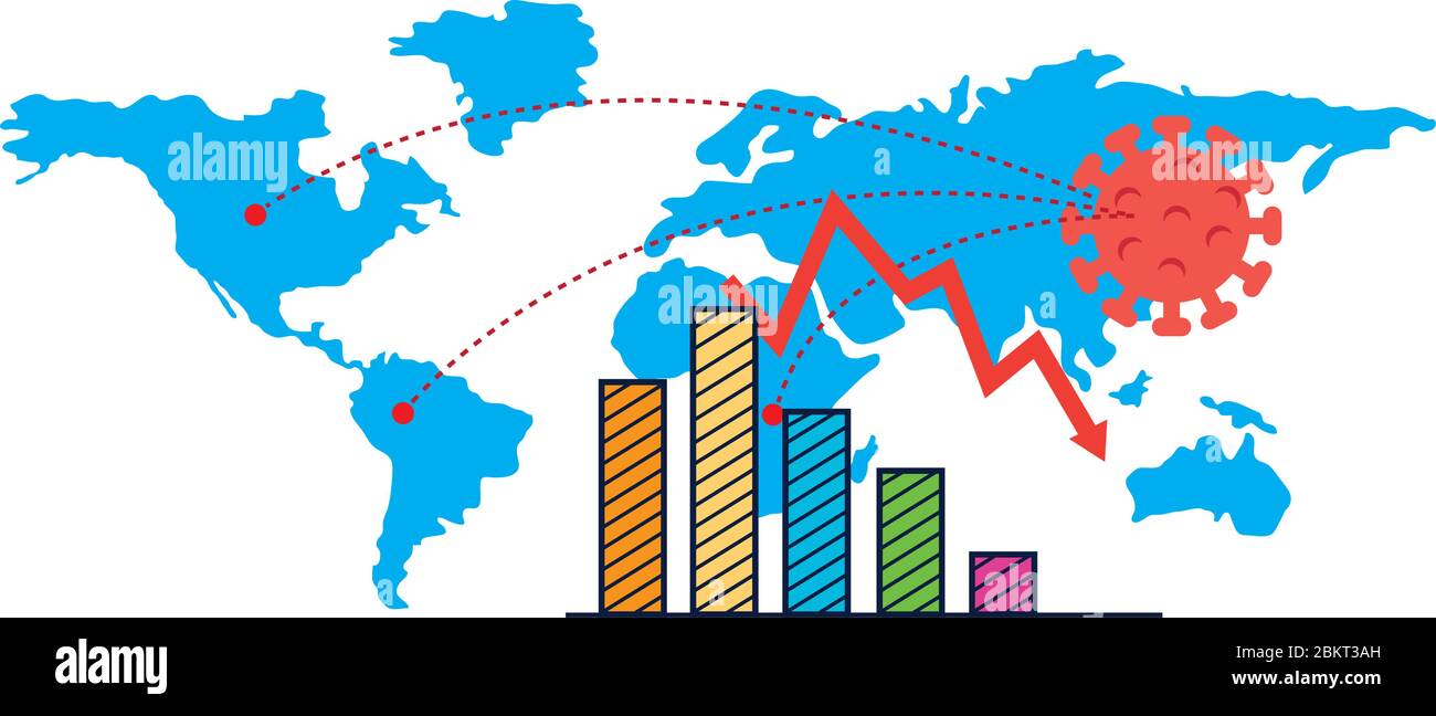 earth map for covid19 with statistics bars Stock Vector Image & Art - Alamy