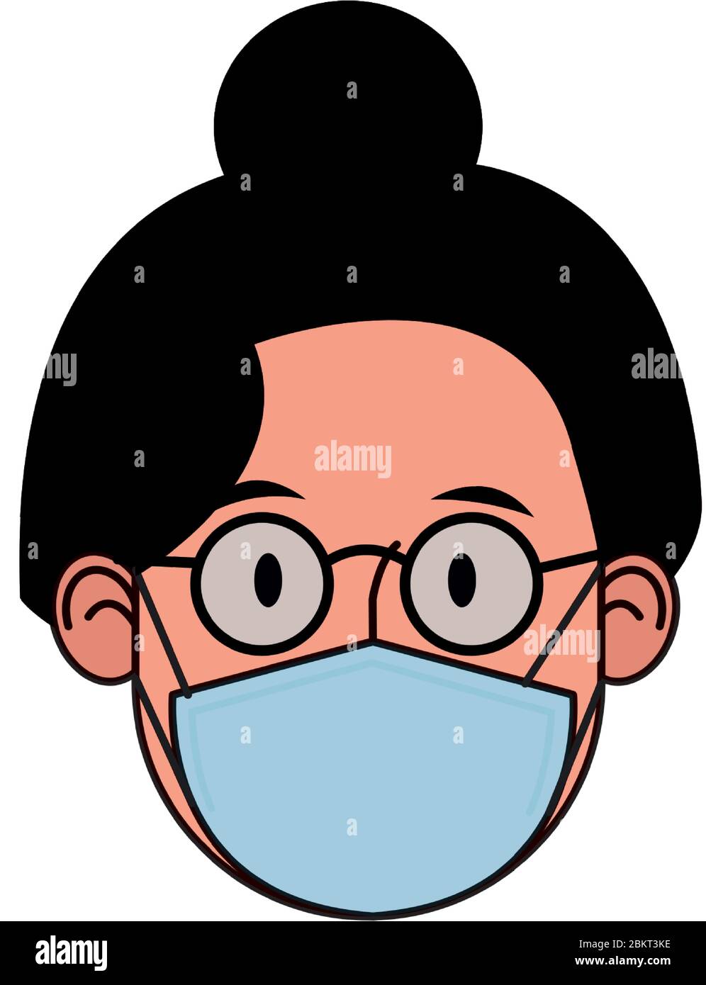 woman using face mask for covid19 Stock Vector Image & Art - Alamy