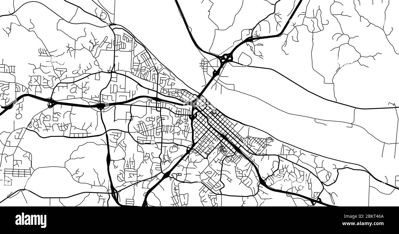 Urban vector city map of Jefferson City, USA. Missouri state capital Stock Vector