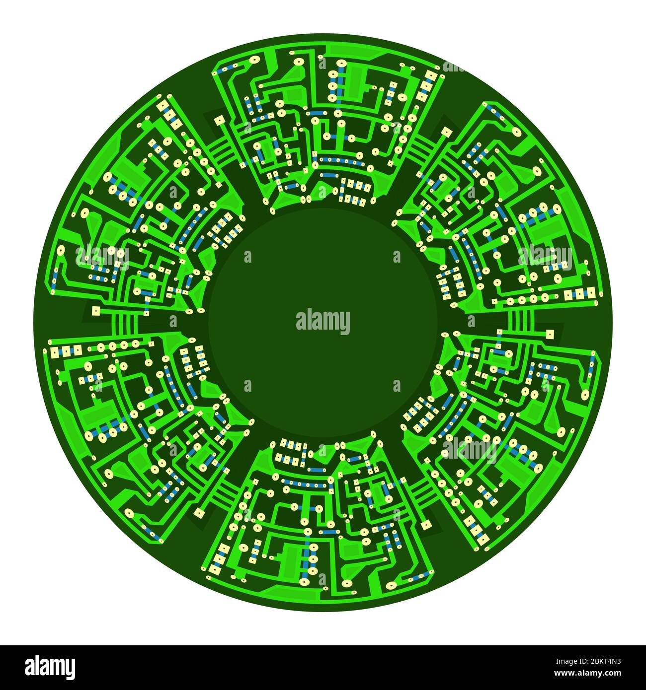 Green Circuit Board. Flat Design. Modern Computer Technology Background ...