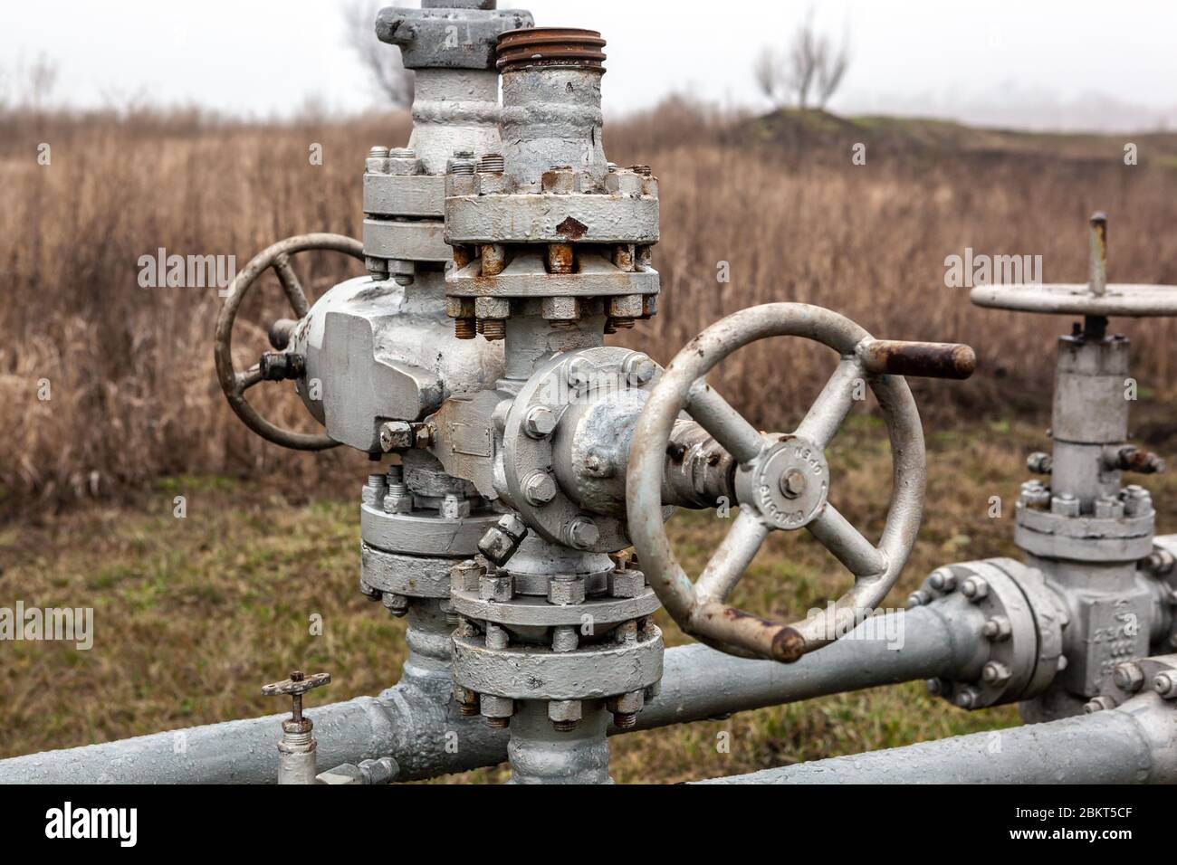 Close up of an old gas valve. Stock Photo