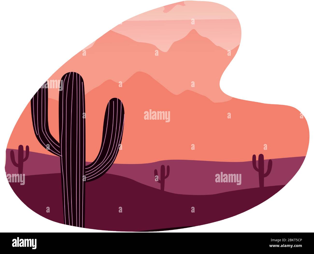 desert landscape flat scene with cactus Stock Vector Image & Art - Alamy