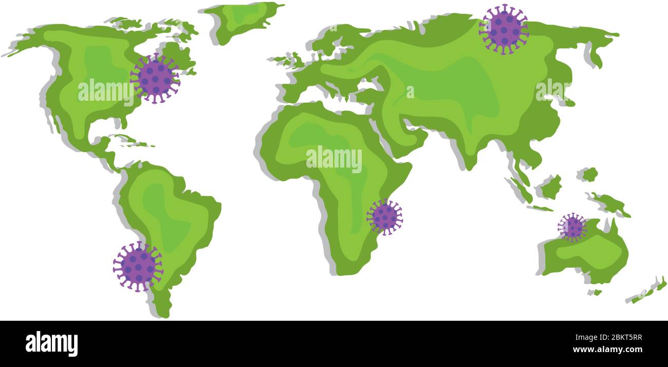 earth map with covid19 particles Stock Vector Image & Art - Alamy