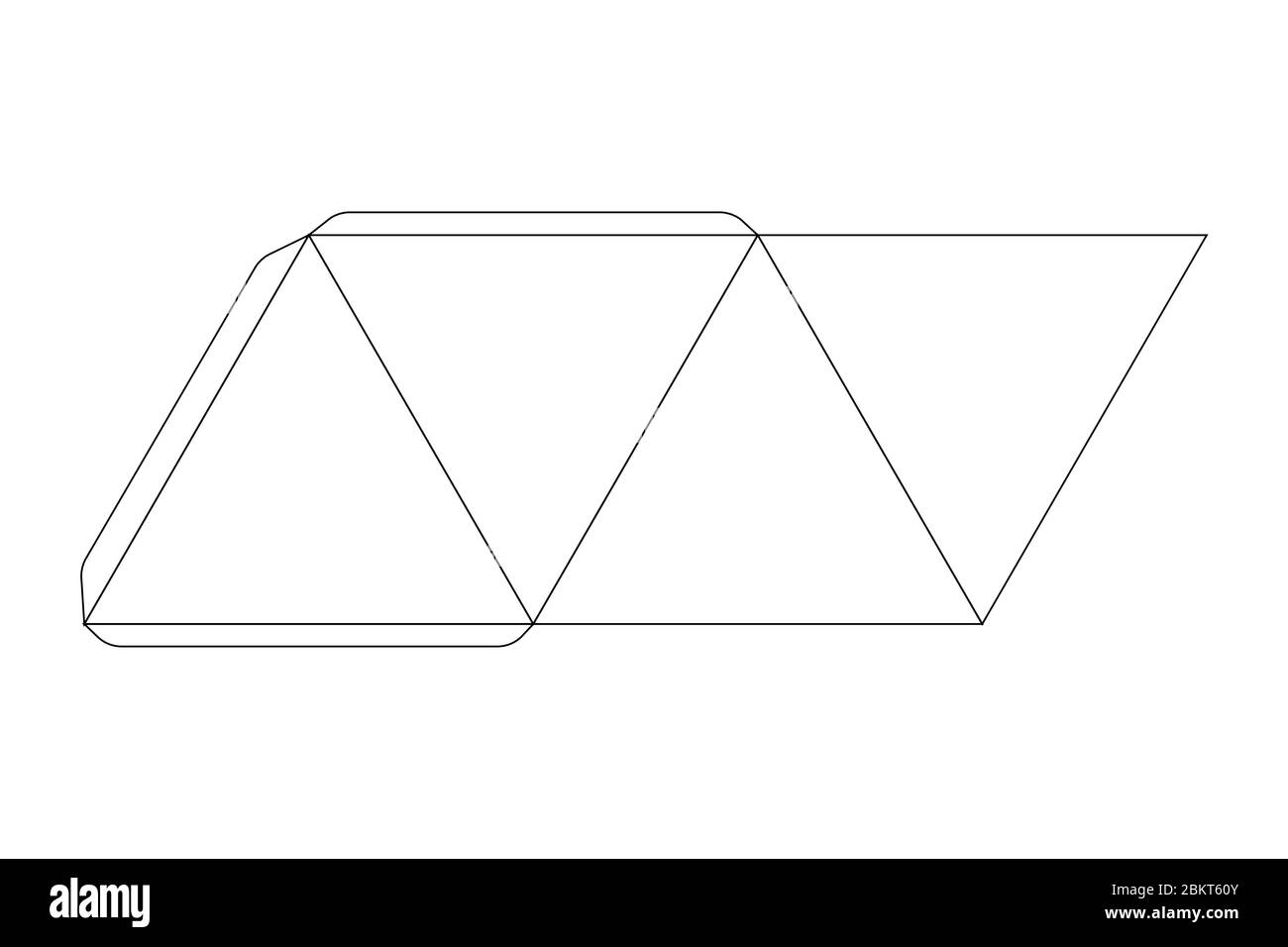 Paper pyramid template, trim scheme on white Stock Vector