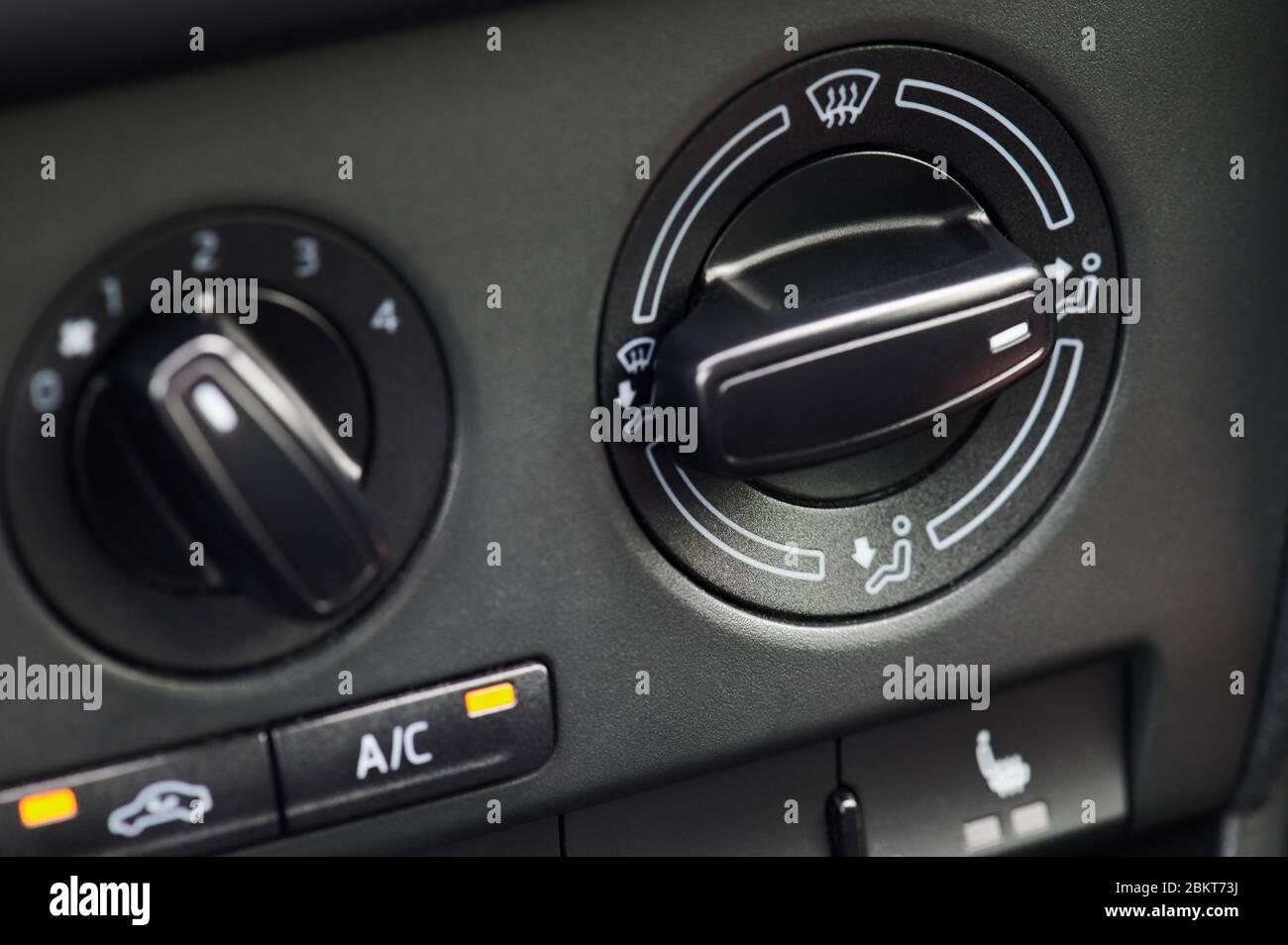 Climate control in modern car macro close up view Stock Photo