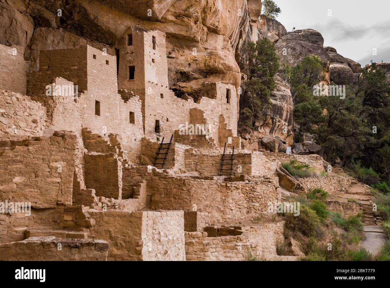 The Cliff Palace, the largest cliff dwelling in North America, located in Mesa Verde National Park, Colorado. Stock Photo