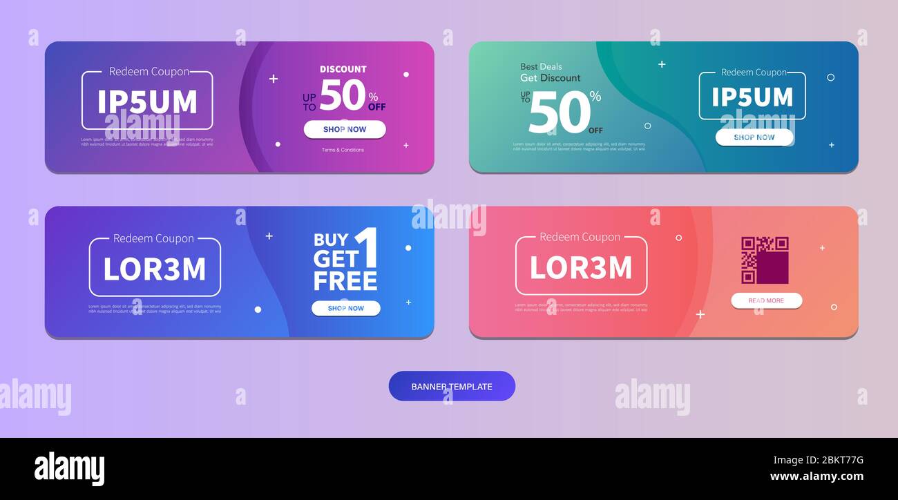 Dynamic modern fluid mobile for Voucher Sale template. Get Coupon Discount  Sale banner template design. Free gift card set. Fancy colors and cool illu  Stock Vector Image & Art - Alamy