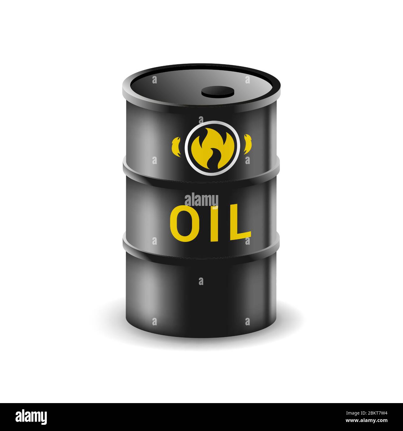 Oil barrel isolated on white background. Canister for gasoline vector