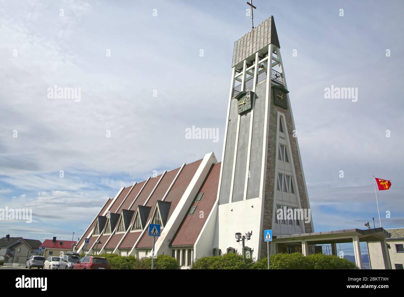 Hammerfest Church is a parish church of the Church of Norway in Gamvik Municipality in Troms og Finnmark county, Norway. Stock Photo