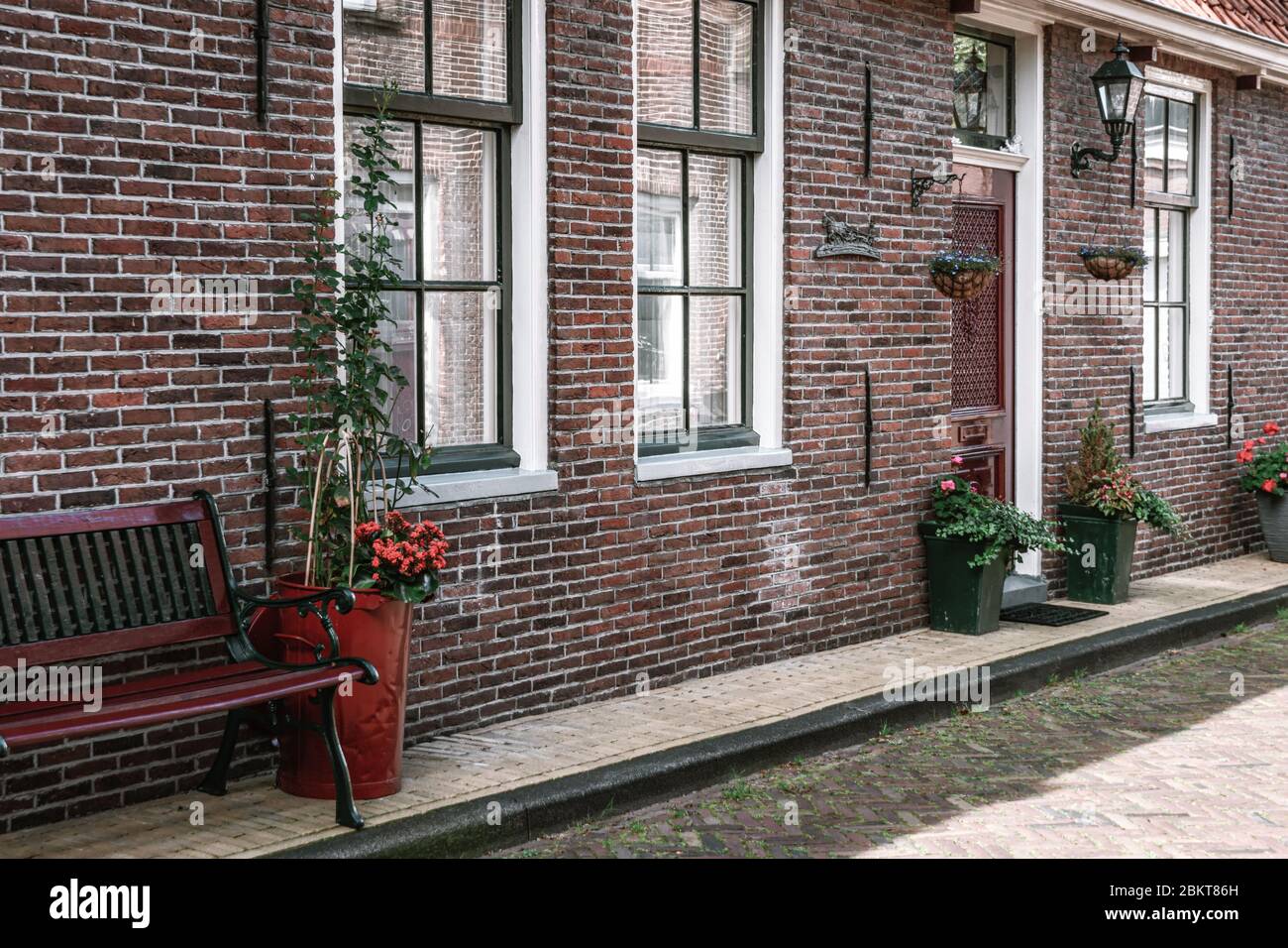 Edam, Netherlands, September 22, 2019:  The decorated facade of a house in Edam in the Netherlands Stock Photo