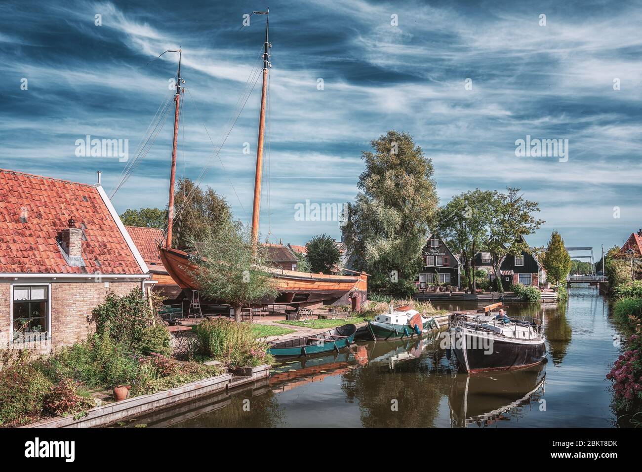 Edam, Netherlands, September 22, 2019: The shipyard located at the Kwakersteeg in Edam Stock Photo