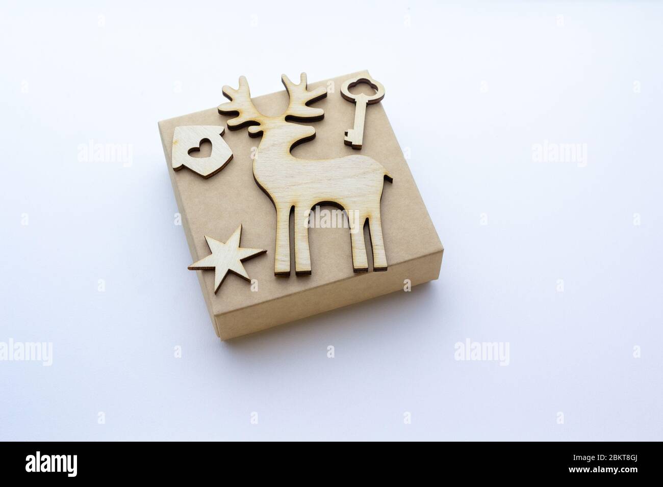 Cardboard boxes on a white background. Vintage gift box, package with