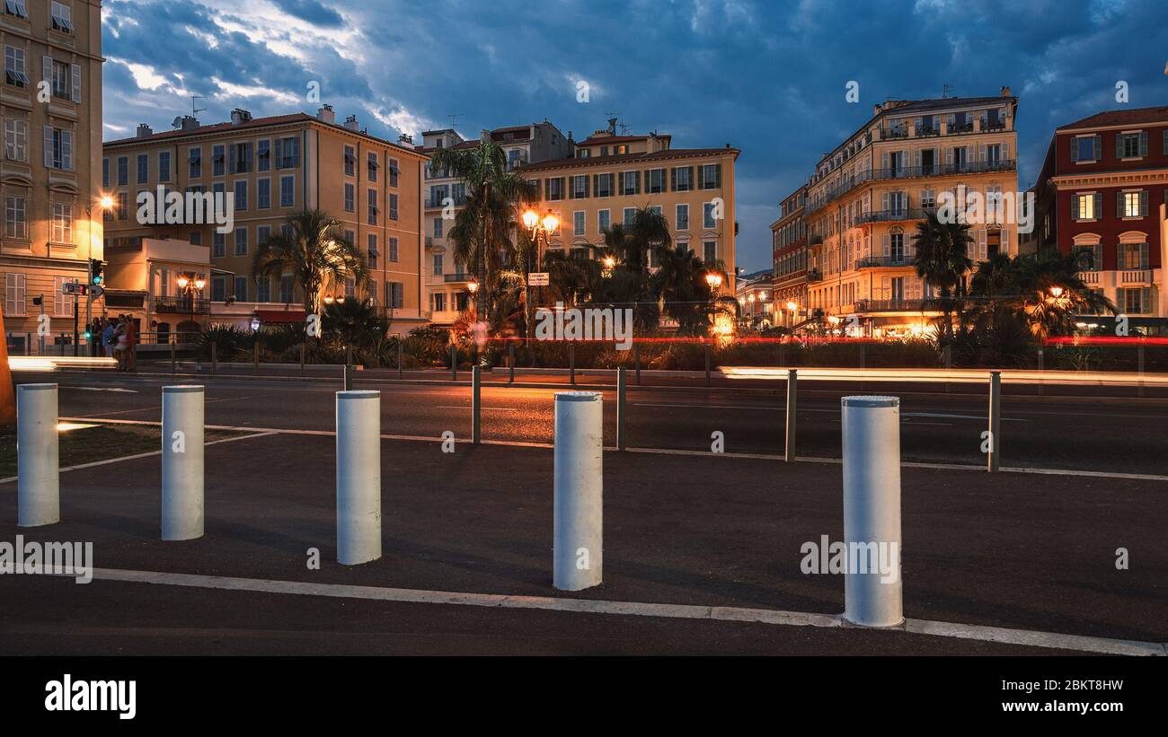 Esplanade Georges Pompidou along the boulevard Quai des Etats Unis in Nice in France Stock Photo
