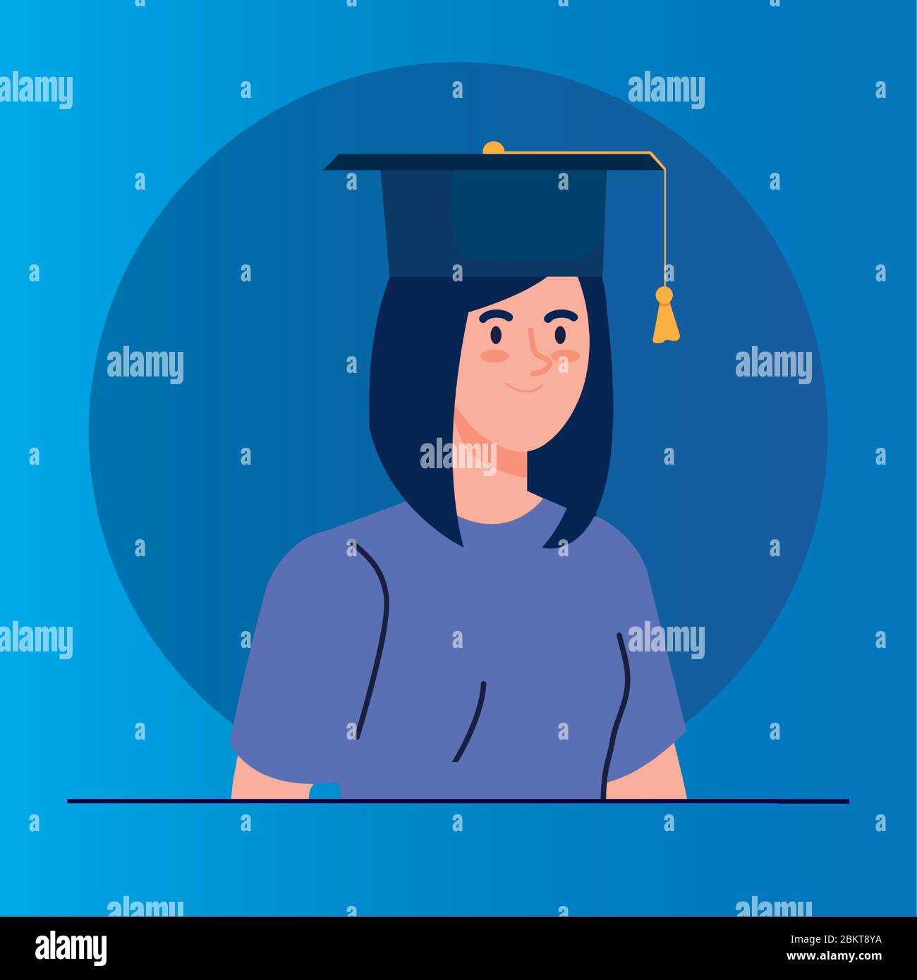 Happy young female graduate Stock Vector Images - Alamy