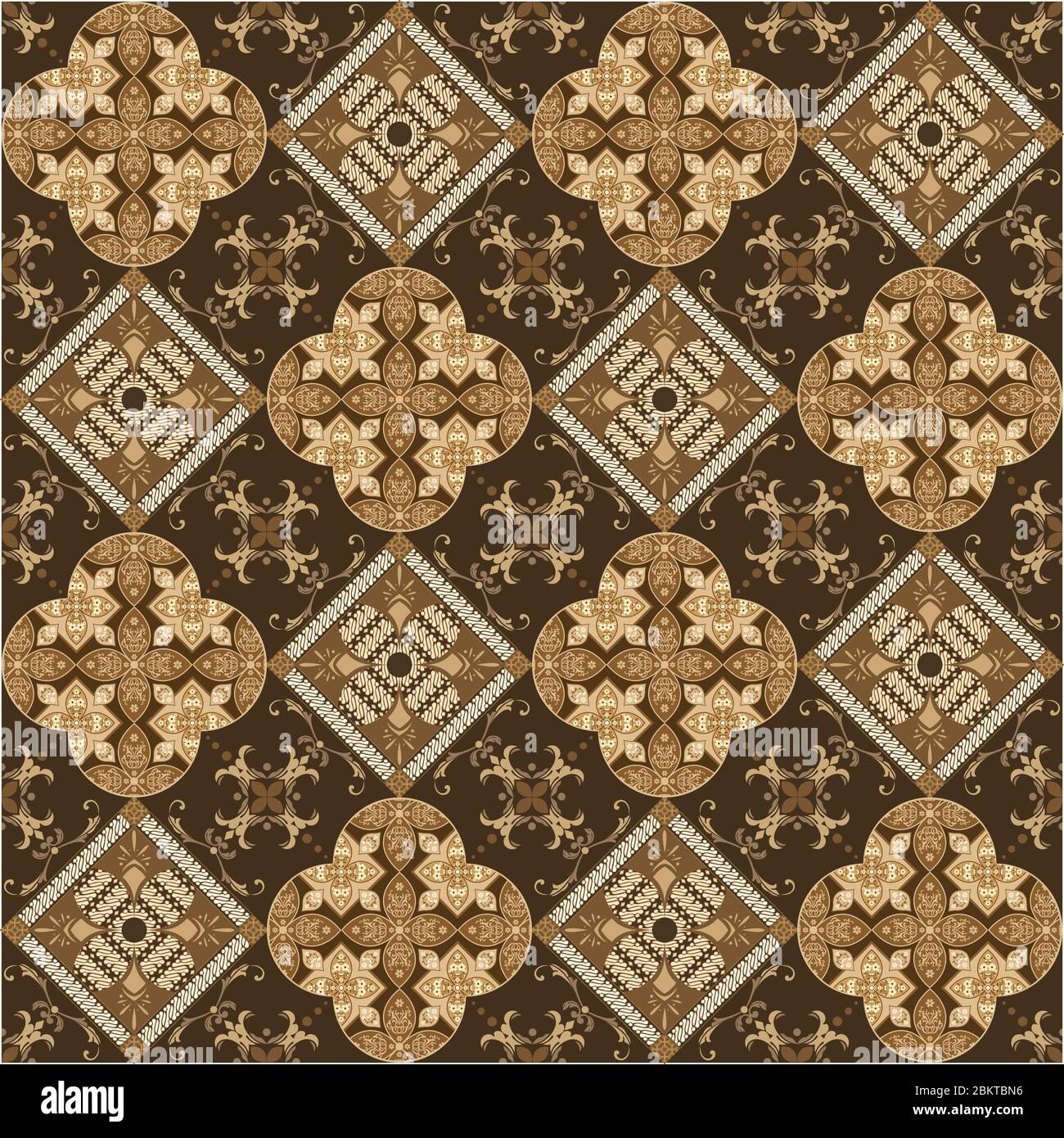Javanese batik seamless texture with of modern dark brown color Stock ...